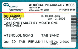 prescription label example